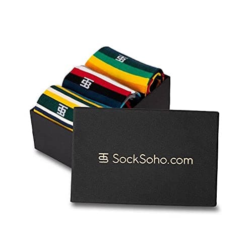 SockSoho Premium Ankle Stripe Ankle Length Socks For Men Pack Of 3 - (Combed Cotton | Free Size (Uk 7-12)), White