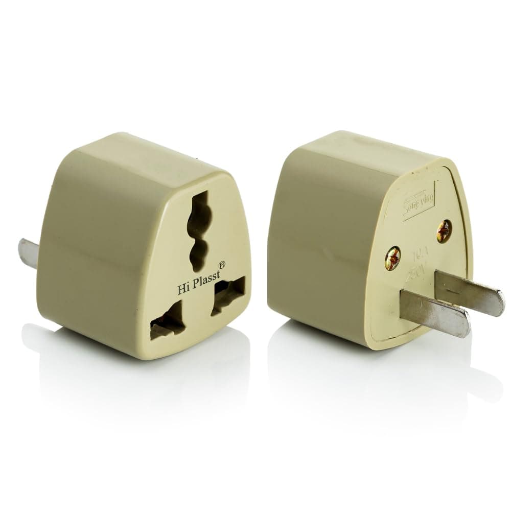 Hi-PLASST India to USA Plug Adapter (Type A) – Pack of 1 | 2-Pin Universal Travel Converter for USA, Canada, Mexico, Brazil, Japan, Thailand & More | Indian to American Socket Plug