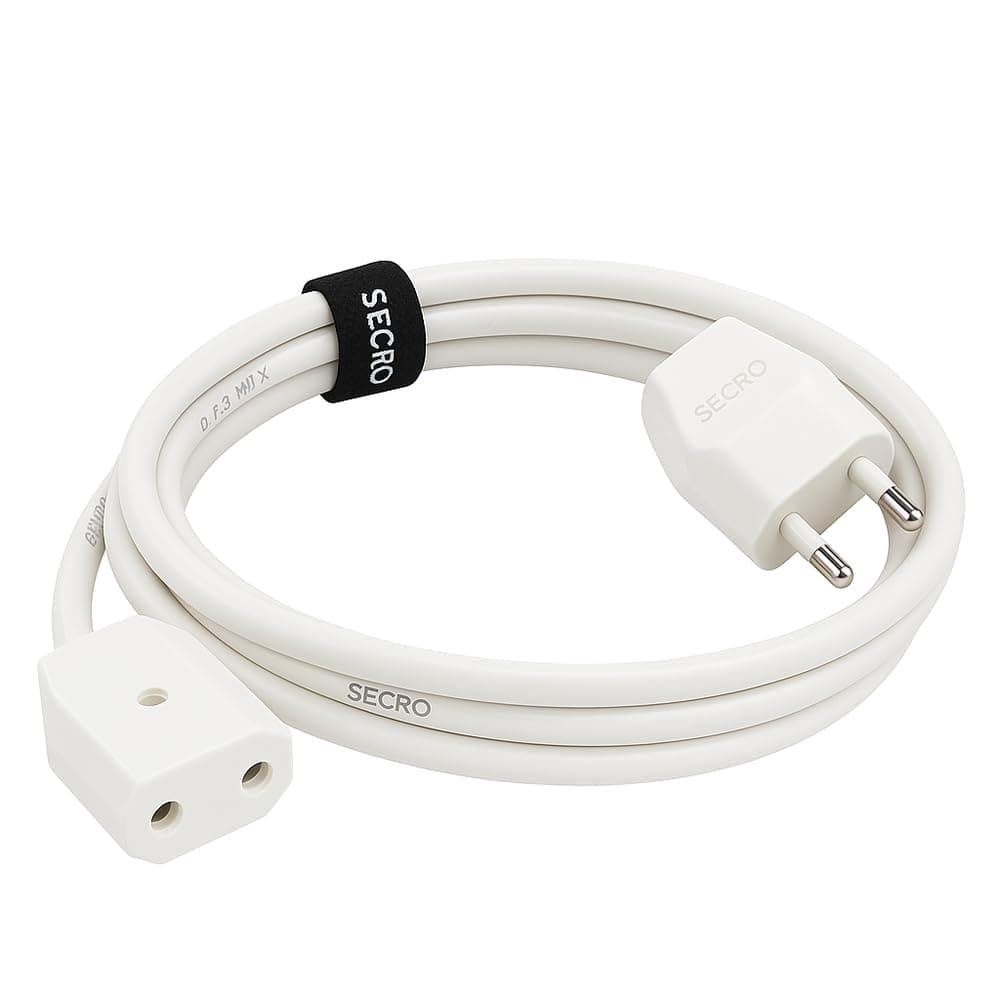SeCro 2-Pin Flexible Male-Female Socket, Round Wire, Extension Cord for Multipurpose Use,Festive Decorations,Diwali,Christmas,etc (2 Meter)
