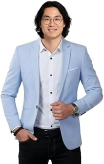 Darbar In Men's Blazer, Light Blue, Formal Business Casual Style, Single Breasted