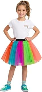 Generic Girls Rainbow Tutu Skirt, Colorful Dance Performance Costume, Dance Wear (5-12) Years