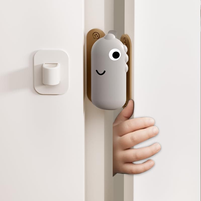 BabySafeHouse Hinge Door Guard for Baby Safety, Removable Silicon Door Stopper for Hinges to Prevent Finger Pinching in Kids (Grey Color-2pcs)