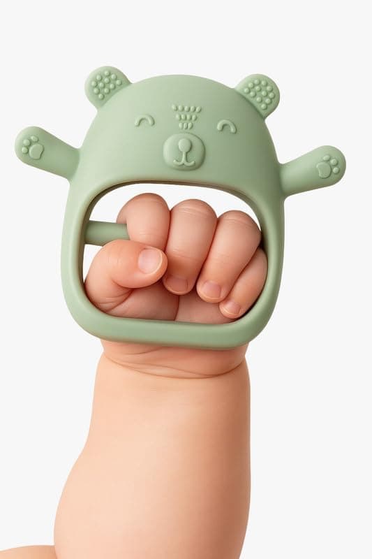 Nubokind Koala Wrist-Fit No-Drop Baby Teether | Silicone Teething Toy for 3-12 Months | BPA Free, BIS Certified Chew Toy for 0-6 Months, Molar Relief | Sage Green | Single Pack