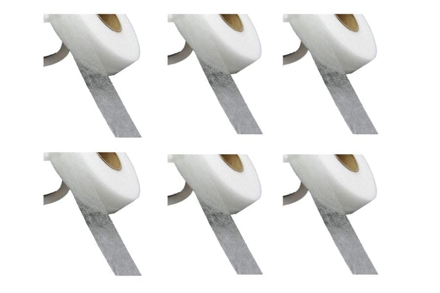 AR Rivil Civil Fabric Double Sided Adhesive Fusing Hem Tape, Buckram Interfacing Interlining Fusible 100 Yards Sewing Accessory (White) (6)
