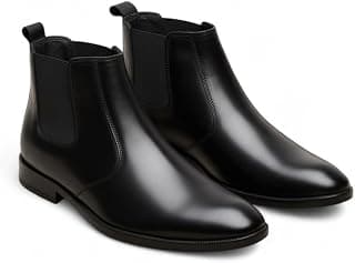 HAYES LONDON Chelsea Boots For Man | Genuine Leather High-Top Slip-On Shoes | Comfortable Formal Shoes for Men | Stylish Office, Party & Casual Wear Fashion Boots