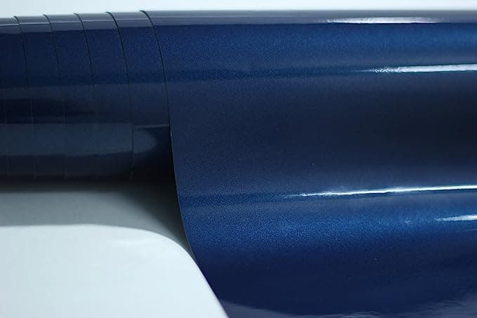 SIA VENDORS Glossy Dark Navy Blue Car Wrap Vinyl Self Adhesive Car Wrap Roll with Air Release Technology Wrapping Sheet for Car and Motorbikes (12 x 42 Inch, Dark Navy Blue Wrap)