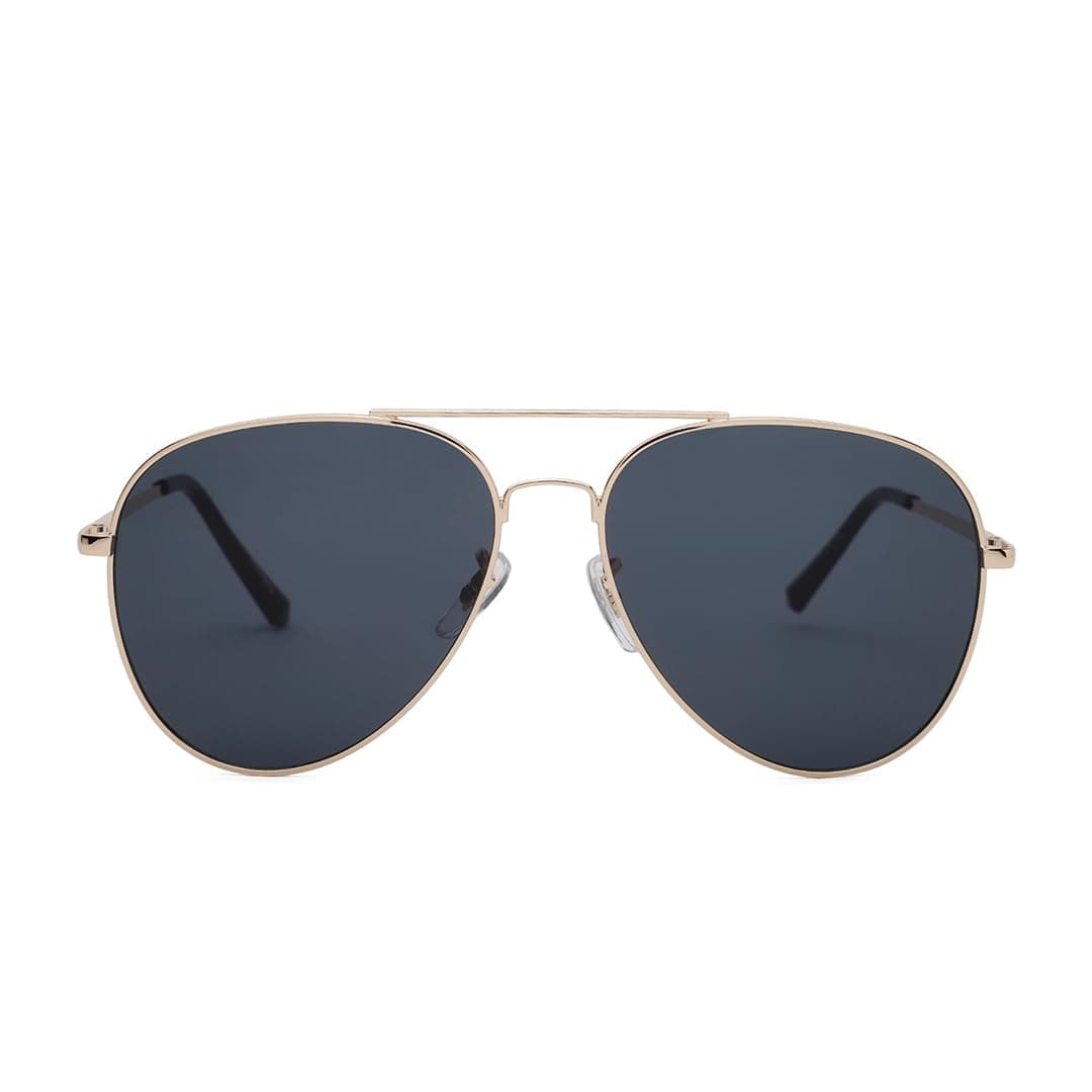 Intellilens | Branded Latest and Stylish Sunglasses | 100% UV Protected | Light Weight, Durable, Premium Looks | Men & Women | Black Lenses | Aviator | Large