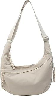 Lyrovo Travel Crossbody Crescent Bags for Women Over Shoulder Purse with Zipper Half Moon Sling Bag & Waist Bag Unisex Chest Bag