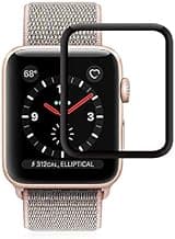 Casodon Edge to Edge 9h Hardness 5D Anti Fingerprint and Oil Coating Tempered Glass for Compatible with Apple Watch SE [40mm] (Black)
