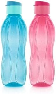 Tupperware Plastic Fliptop Water Bottle 1000 ml Pack of 2 (Multicolor)