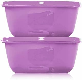 Tupperware Purple Color 2L Plastic Ss Bowl Safe & Leak Proof Containers Pack Of 2
