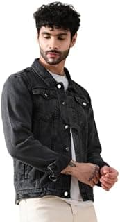 Generic Linaria Regular Fit Denim Jacket for Men, Grey, Casual Style