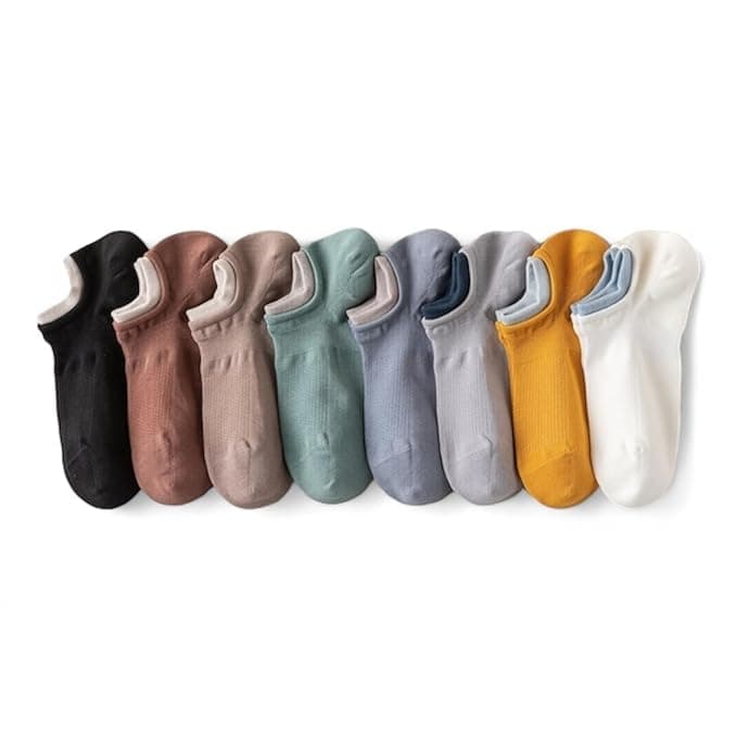 JABA'S Multicolour Unisex Ankle length Socks, Made With Durable & Breathable, Free Size, Addy Edition, Suitable for all Season, Soft & Breathable, Daily Use For Men & Women (Pack of 8)