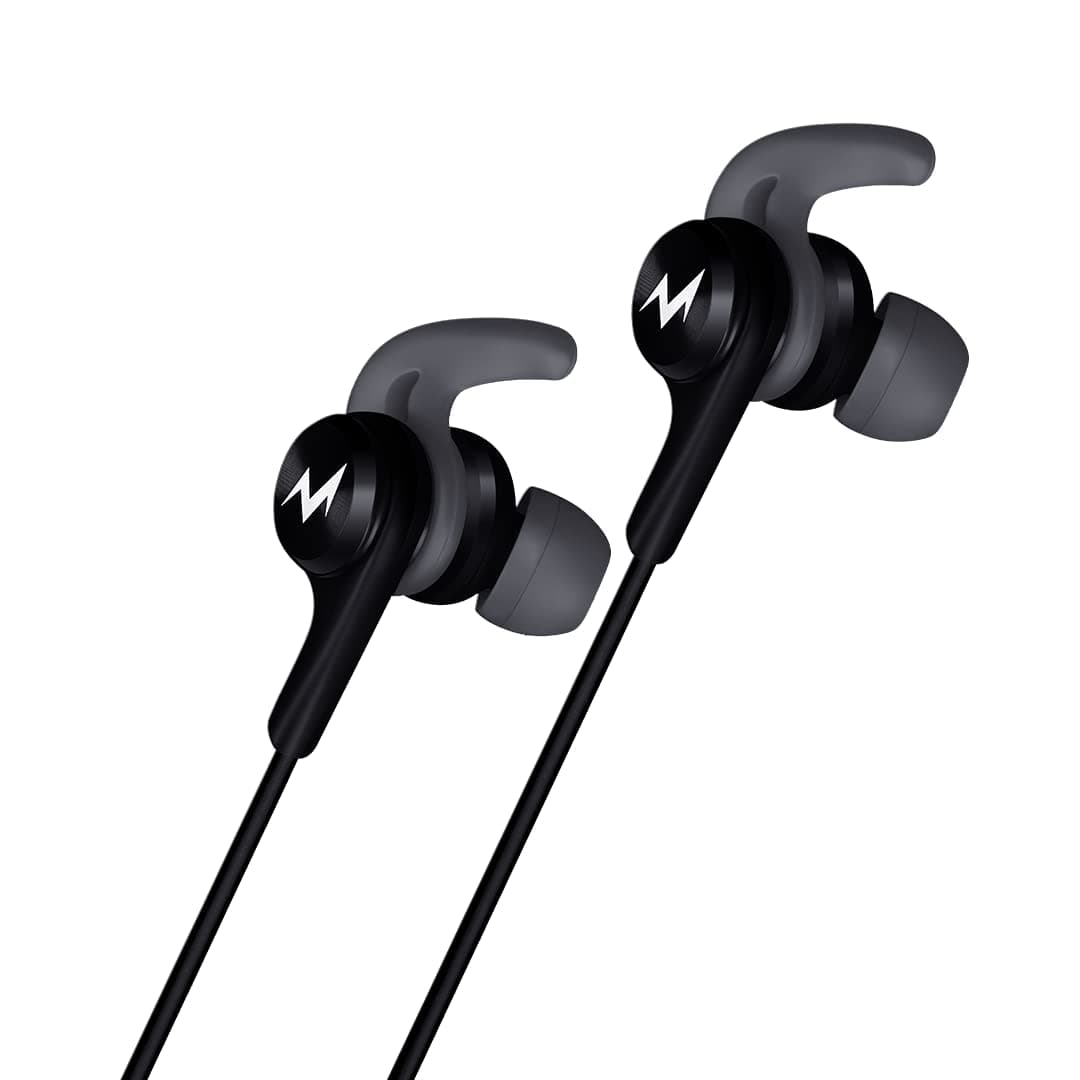 TEMPT Zoom X1 in-Ear Sport Wired Earphone with Mic, 3.5mm Audio Jack, 12mm Powerful Driver, Enhanced Bass, Noise Cancelling Headphone for Phone/Tablet/Laptop/Desktop (Black)
