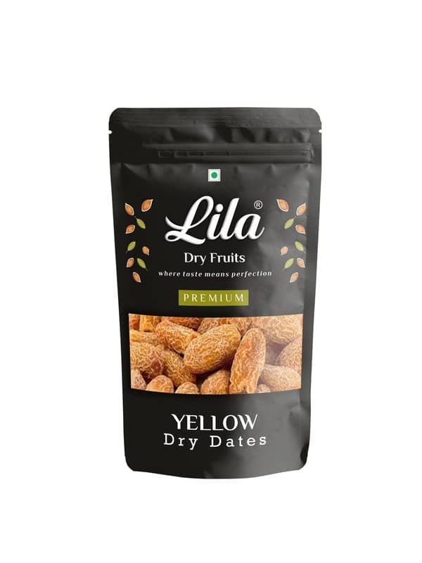 LILA DRY FRUITS International Yellow Dry Dates 1Kg| Khajoor or Khajur Dry Fruit | Healthy & Nutritious Snack | Rich in Vitamins & Minerals | Natural Sweetener | Pila Chuara Perfect for Gifting
