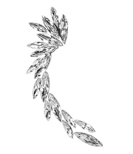 Aaishwarya White Crystal Party Earcuff (single Ear) Earrings For Women & Girls