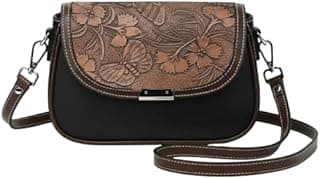 HaveGlam Vintage Floral Embossed Crossbody Bag for Women – PU Leather Shoulder Sling Bag, Stylish Small Handbag for Daily Use & Travel
