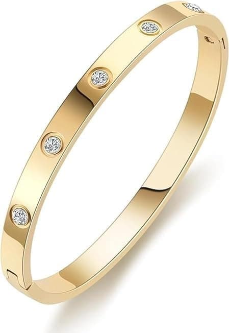 MEENAZ Rose Gold Evil Eye Bracelet for Women & Girls, Anti Tarnish Stylish Adjustable Bangle, Unisex Fashion Accessory, Birthday &
