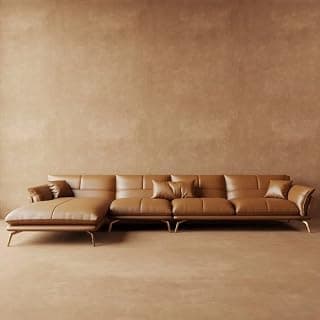 LEGACY OF COMFORT Rala Modern Luxury Leatherette Sectional Sofa (Brown)