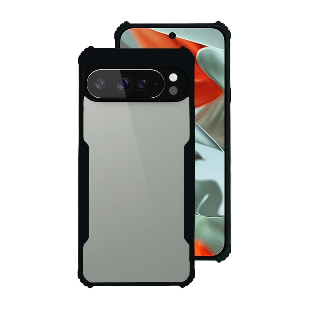 7SEVEN® Ipacky Back Cover for Google Pixel 9 Pro XL 5G Mobile Back Case Shock Proof Design Camera Edges Protection Crystal Clear Phone Case Precise Cutouts Matte Black Soft Bumper Phone Cover