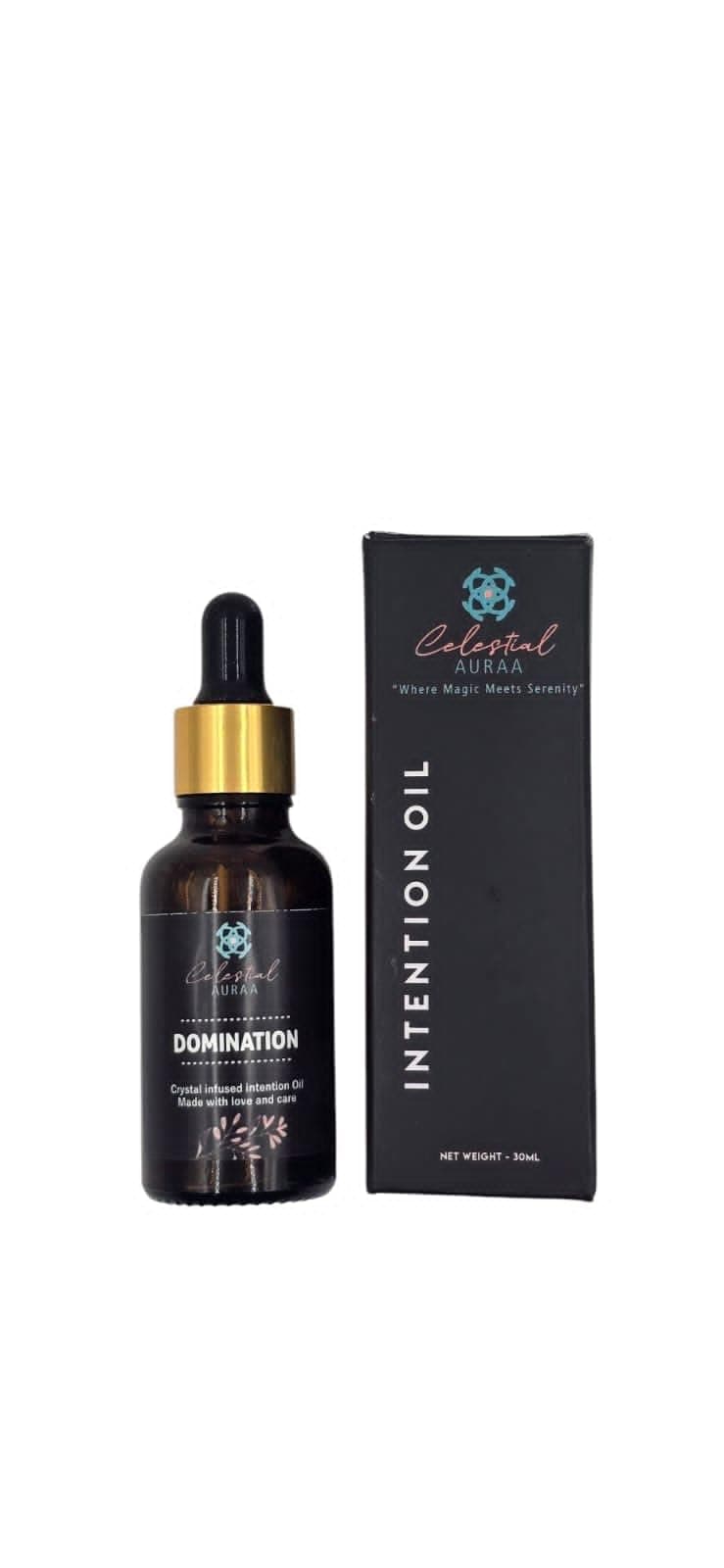 Celestial Auraa Energized Domination Oil - 30ml Intention Bottle Infused with Crystals and Herbs for Personal Power, Influence, and Control