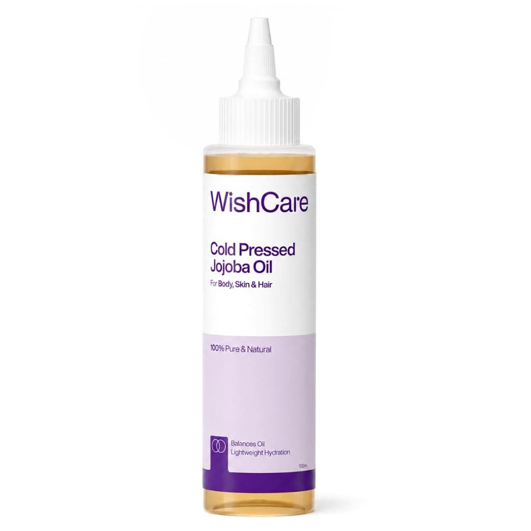 WishCare® Pure Cold Pressed Natural Unrefined Jojoba Oil - Moisturizer for Skin, Hair and Nails - 100 Ml