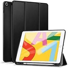 Robustrion Smart Flexible Trifold Flip Stand Case Cover with Pencil Holder for New iPad 9.7 inch 2018/2017 6th/5th Generation - Black