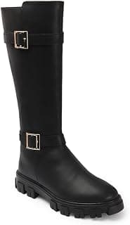 Carlton London Women Knee high Comfortable fashion Boots with Buckels for Daily use, Office use, Casual use