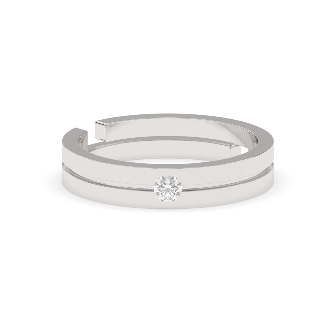 Clara 925 Sterling Silver Magnus Band Adjustable Ring Gift for Men & Boys | Rakhi Rakshabandhan Gift for Brother Bhai | Platinum Plated | Swiss Zirconia | Minimal Daily Wear