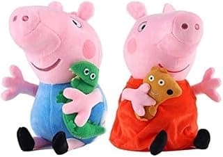 BESTIES Brother Pig & Sister Pig Combo Plush Toys Gift Babies Cuddly Animal Stuffed Cute Teddy Bear Plushie Safe & Huggable Gifts for Toddlers, Boys & Girls (Combo Pig Male & Pig Female 22 cm)