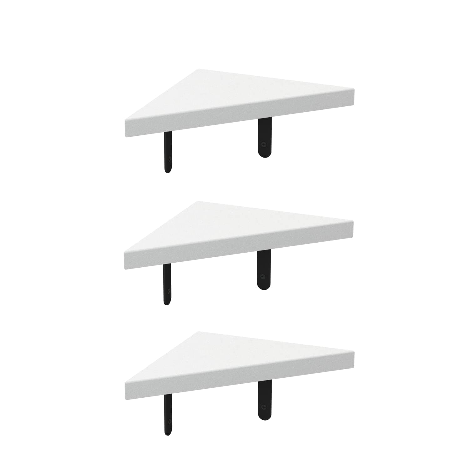 flux Wooden Corner Floating Shelves, Display Rack Corner Rack Wall Mounted Corner Shelves MDF Engineered Wood Board Display Decoration Storage Shelf for Living Room Bedroom (White, Pack of 3)