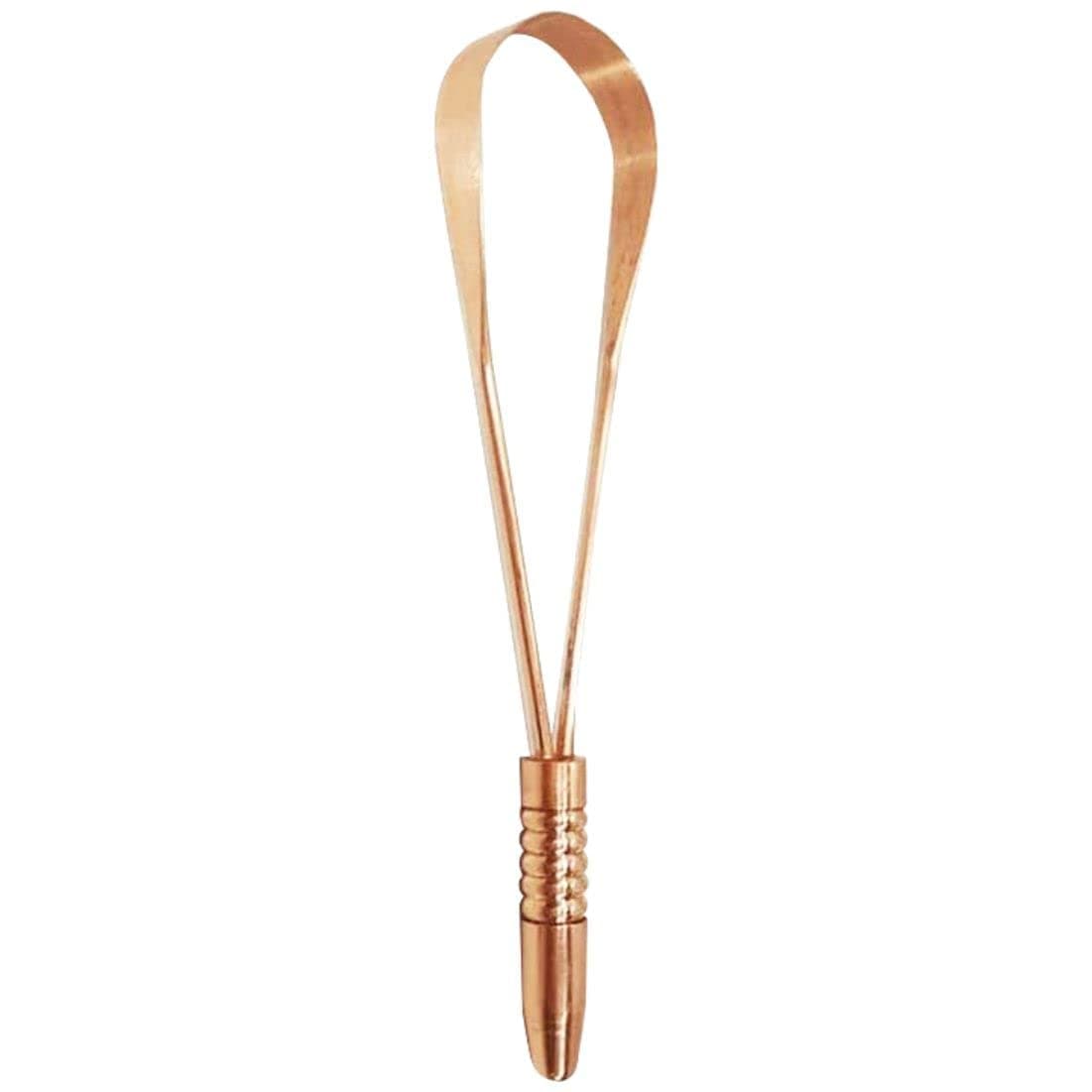 Nurpi Pure Copper Tongue Cleaner Ant Bacterial Scraper Cleaner Scrapper Antimicrobial Oral Tongue Scrapper for Men and Women - Pack of 1