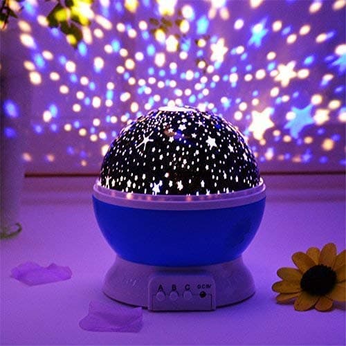Chocozone Projector Lamp, Star Light Rotating Projector, Star Projector Lamp with Colors and 360 Degree Moon Star Projection with USB Cable,Lamps for Kids Room (Random Colour) (Star Master)