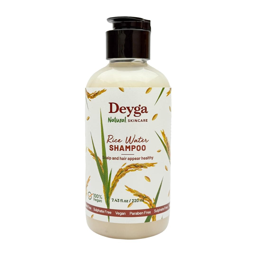 Deyga Rice Water Shampoo (220 ml) | Controls Frizz & Hair Fall | Deeply Cleanses Scalp | Strengthens Hair | Free from Paraben & Sulfate