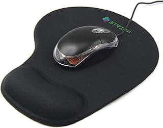 STRIFF Mouse Pad, Ergonomic Mouse Pad with Comfortable Gel Wrist Rest Support, Non-Slip PU Base for Easy Typing Pain Relief, Durable and Washable - Black