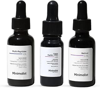 Minimalist Complete Anti Ageing Kit | Retinol Serum + Multi Peptide Serum + Collagen Overnight Cream | Anti Aging Skincare for Wrinkles, Fine Lines, Saggy & Dull Skin