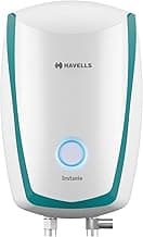 Havells Instanio 3L Instant Water Heater(Geyser)| Temp. Sensing LED Indicator| Rust & Shock Proof Body| ISI Marked|Warranty: 5 year on Inner Tank| High Rise Compatible (White Blue)