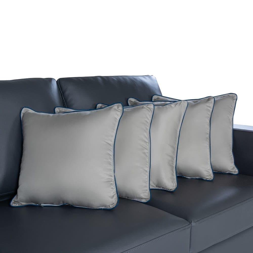 Wakefit Cushion for Sofa | Super Soft Fabric Cushion Pillow, Throw Pillow for Sofa | Premium Fresh Hollow Fibre Filling | 12x12 Inches | Grey | Set of 5