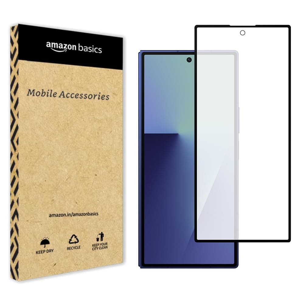 amazon basics Tempered Glass Screen Protector Compatible with Samsung Galaxy Z Fold 7 5G Transparent Protective Film [Clear HD]