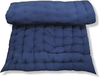 ATOOTFUSION Soft Cotton Quilt Mattress. Foldable, Lightweight, Single Firm Mattress in Navy Blue (3 x 6 ft or 72 x 36 Inches). Elevate Your Sleep