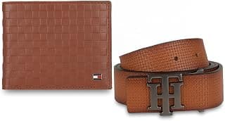 Tommy Hilfiger Binnions Leather Belt + Wallet Gift Set for Men - Tan/Tan