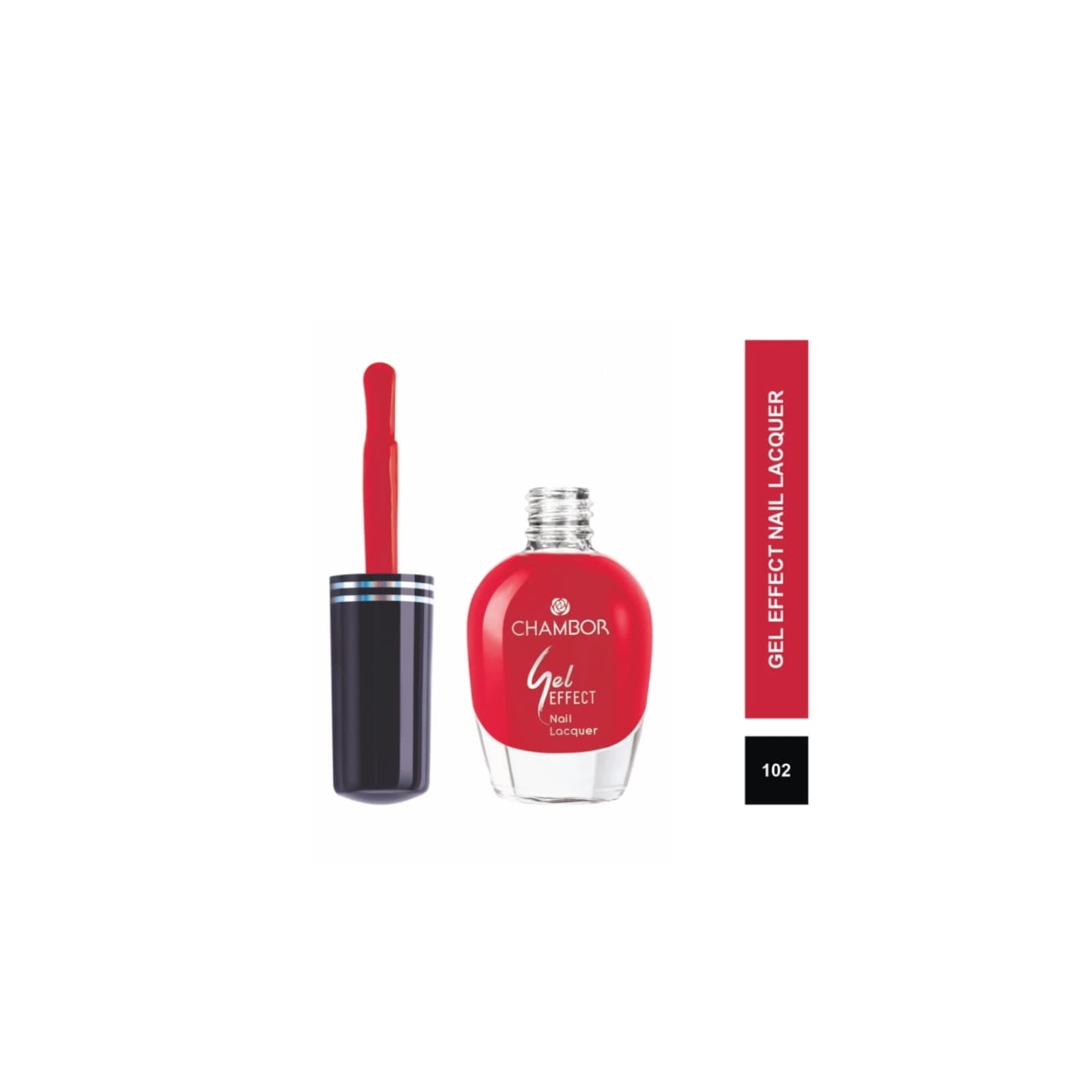 Chambor Gel Effect Nail Lacquer, Red No.102, 10 ml