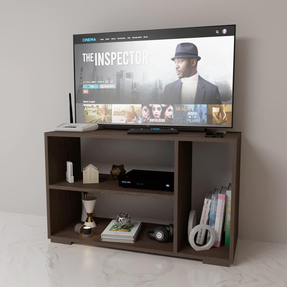 ESTANTERIA Tv Cabinet for Living Room Engineered Wood TV Entertainment Unit Set Top Box Tv Stand Table/TV Cabinet with Shelves for Books & Dcor Display Unit Bed Living Room Upto 55 Inches - DIY