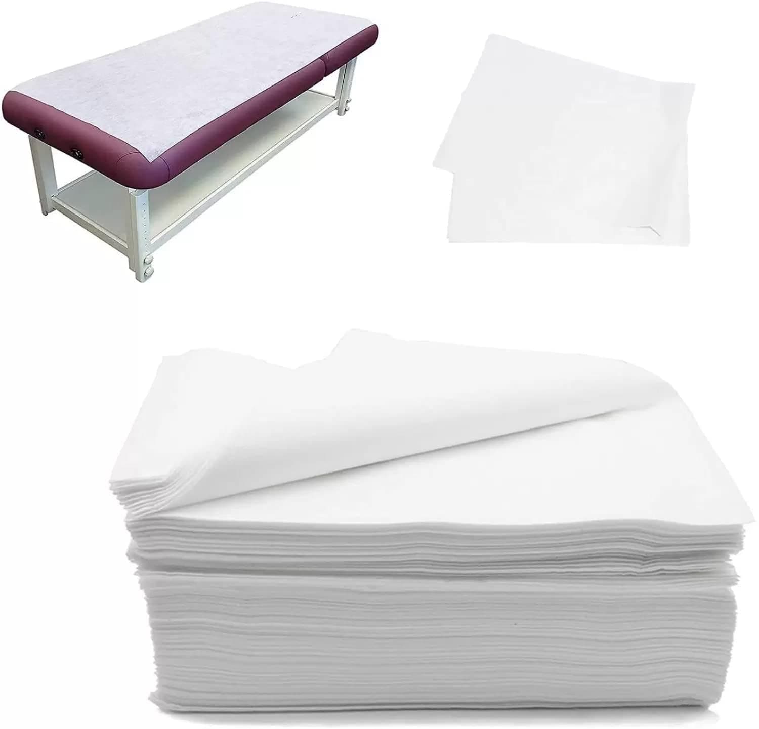 Sassyvilla Disposable Bedsheets, Non-Woven Spa Massage Bed Sheets Table Top Cover Sheets for Clinic Sanitry Mats Travel Hospital Hotel Salon Sheets 31 * 72 Inch - Whit(Pack of 25)