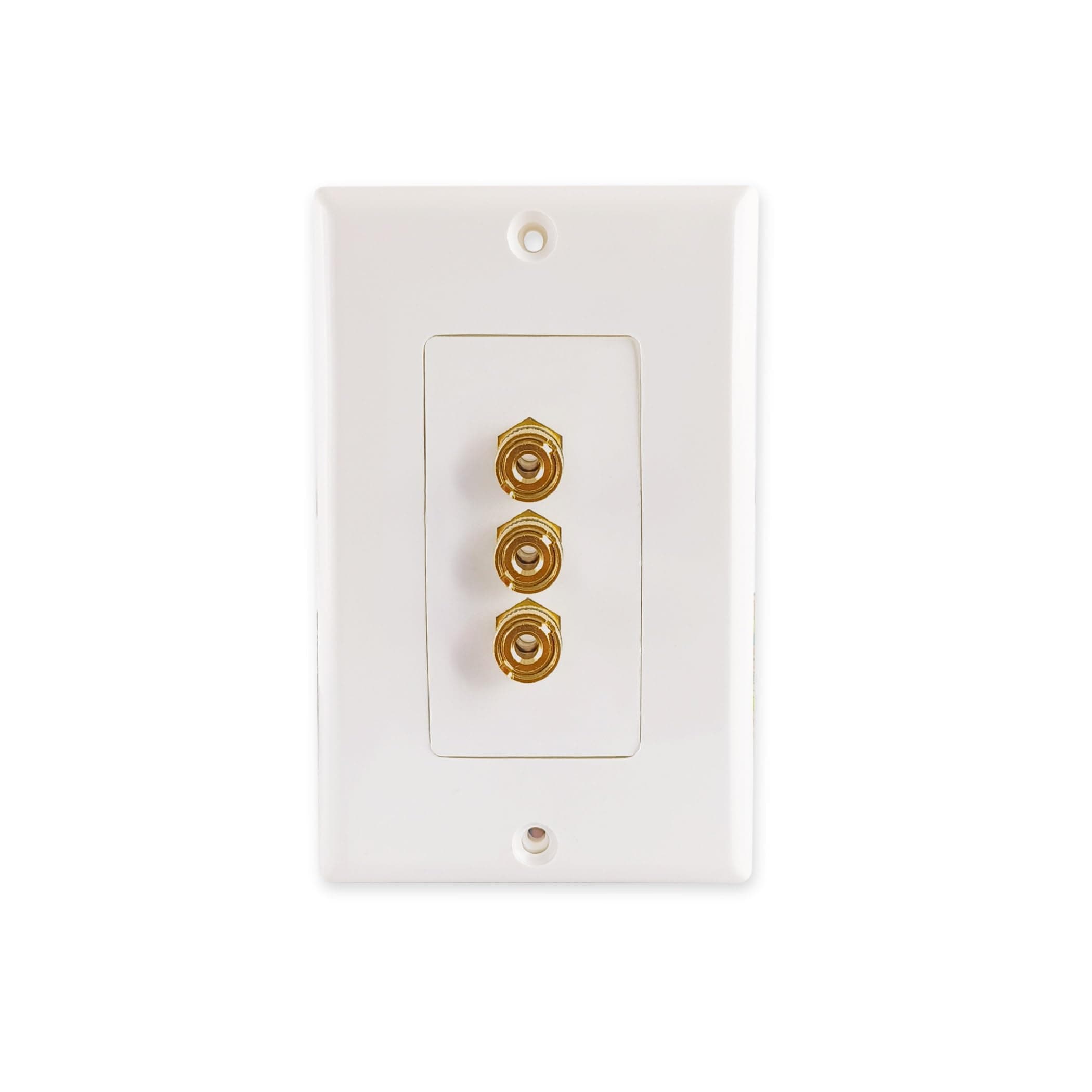 MX Banana Plug Home Theater Wall Plate (Ø 114x70 mm) (Screws Included) 4mm 3 Way Banana socket Wall Plug Gold Plated Terminal Coupler Type Banana Plug Binding Post Wall Plate for Speakers