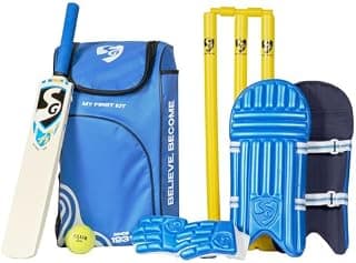 SG My First Cricket Kit Set for Kids (Ages 3-5) | Complete Beginner Cricket Set with Wooden Bat, Gloves, Legguards, Stumps, Ball & Carry Bag | Perfect Starter Gift for Young Cricketers