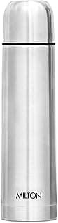 MILTON Eco-Flip 1000 Thermosteel Double Walled Vacuum Insulated Thermos Flask, 1000 ml, 24 Hr Hot and Cold I Leak Proof Lid, ISI Certified I Vacuum Insulated I for Office, Gym, School I Silver