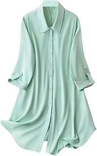Leriya Fashion Women's Shirt Dress | Knee Length Dresses | Loose Fit | Button-Down | 3/4 Sleeve | Vacation Outfit