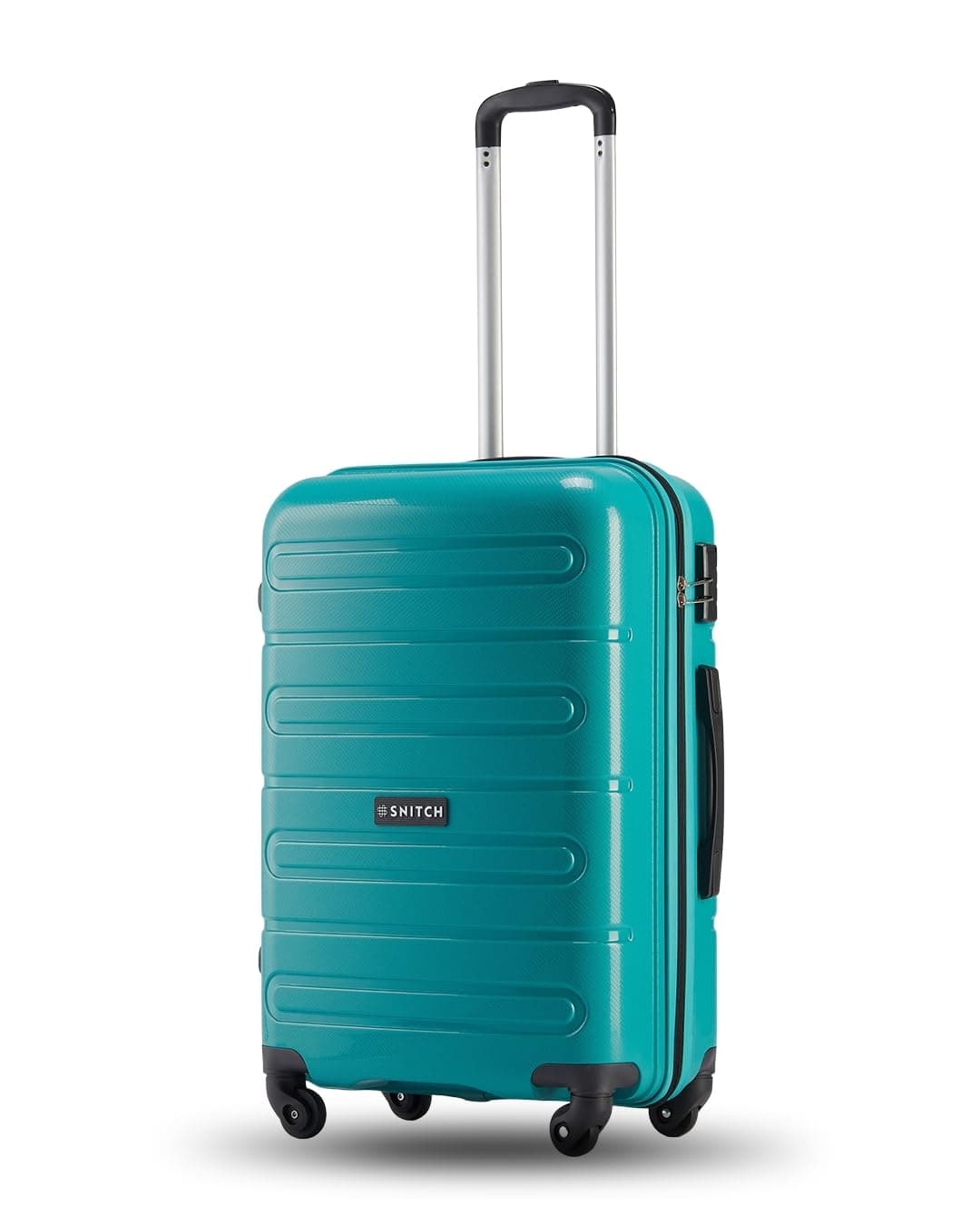 SNITCH Loop Cabin Size Teal Polypropylene Hard Travel Suitcase - Trolley Bag Small & Luggage with 4 Wheels, Secure Lock & Free Shoe Bag