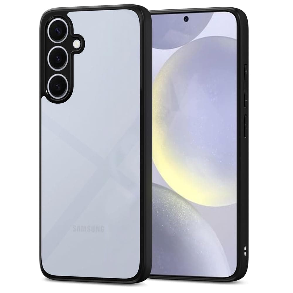 Amazon basics Back Cover for Samsung Galaxy S25 Plus 5G | Shockproof Sleek Hybrid Armor Bumper Case (Black)